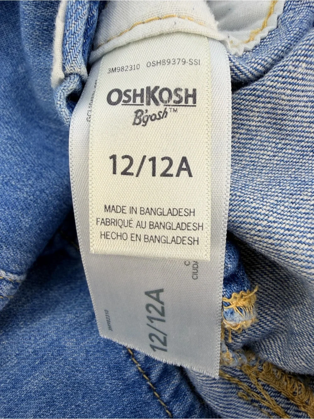 OshKosh B’gosh Girls Denim‎ Overall Jumper Dress Size 12/12A Blue Jean